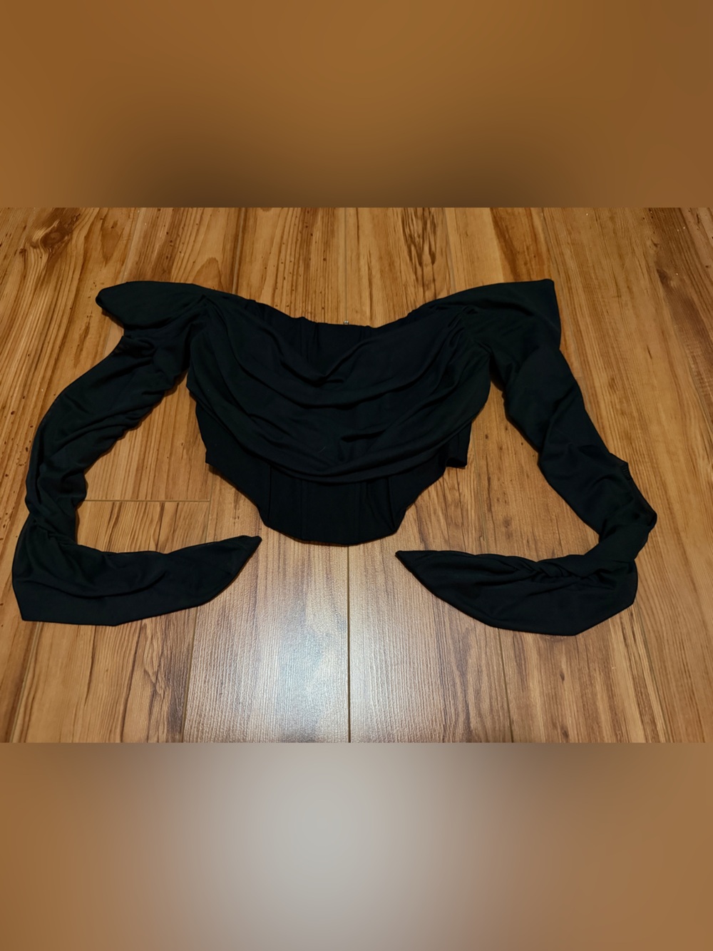 Black Women's Off-Shoulder corset Draped Top